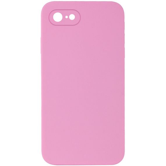 Чохол Silicone Case Square Full Camera Protective (AA) NOLOGO для Apple iPhone 6/6s (4.7") Рожевий / Light pink
