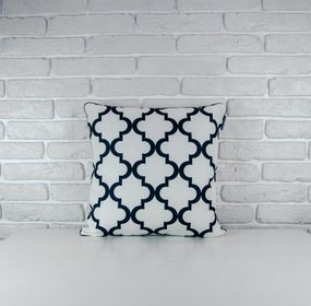 Подушка з мішковини Орнамент на белом фоне 45x45 см (45PHB_AW007_WH)