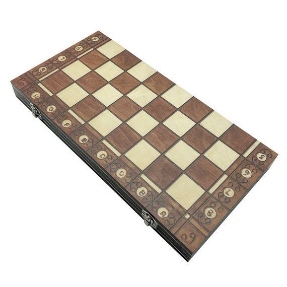 Набір настільних ігор "Шахи, нарди, шашки 3 в 1" Set1 NE-LG-11 ігрове поле 40х40 см | Зображення 7