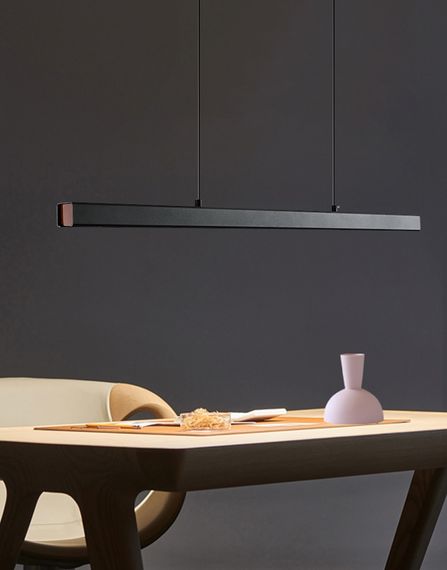 Люстра світлодіодна підвісна LED світильник для квартири на стелю лед 27353 Чорний 15-100х6х120 см. | Зображення 3