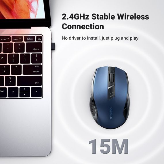 Мишка Ugreen MU006 Ergonomic Wireless Blue (15064) | Зображення 6