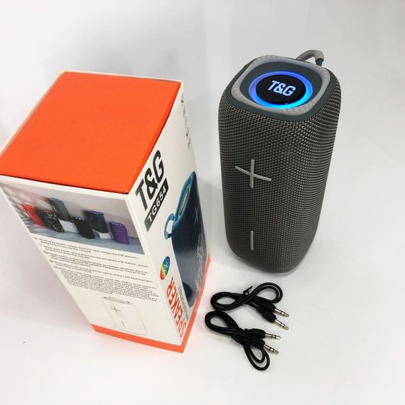 Портативна колонка Bluetooth TG654 8W з підсвічуванням, Бездротова колонка портативна потужна. Колір: сірий | Зображення 1