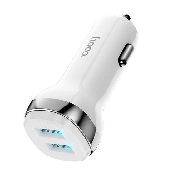 Набір АЗУ 12-24V HOCO Z40 + кабель Type-C, 2xUSB, 2.4A, кабель 1м, White, Box | Зображення 2