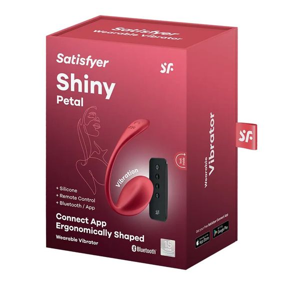 Смарт-віброяйце Satisfyer Shiny Petal Connect App, керування зі смартфона, пульт ДК | Зображення 4