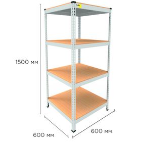 Металевий стелаж MRL-1500 ( 600x600) білий