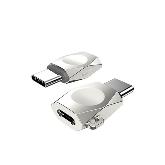 Перехідник Hoco UA8 MicroUSB to Type-C Сталевий | Зображення 2