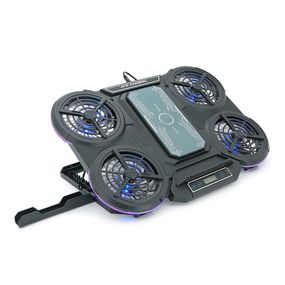 Підставка під ноутбук IceCoorel Q5, до17", fan2-100*15/2-80*15 мм, корпус пластик+алюміній, 2 USB-порти+LCD display, 410x285x35mm,