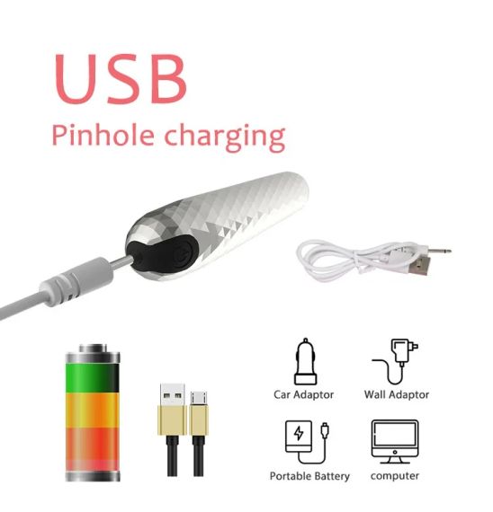 Вібропуля для клітора "Strike", срібло, 10 режимів вібрації sexstyle | Зображення 6