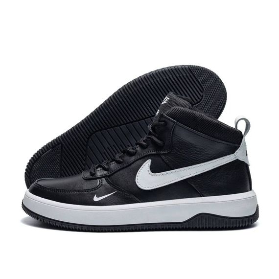 зимові шкіряні ботинки  Nike колір чорний/ білий | Зображення 1