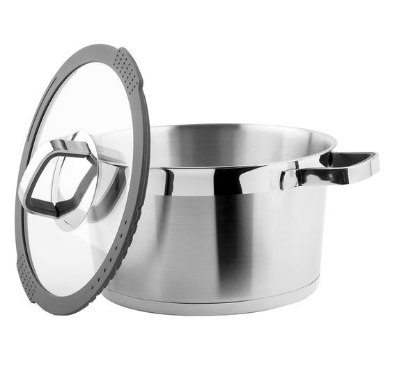 Каструля Vinzer Moderno 50074, 5.4 л, 24 см, з нержавіючої сталі з кришкою, для всіх типів плит | Зображення 1