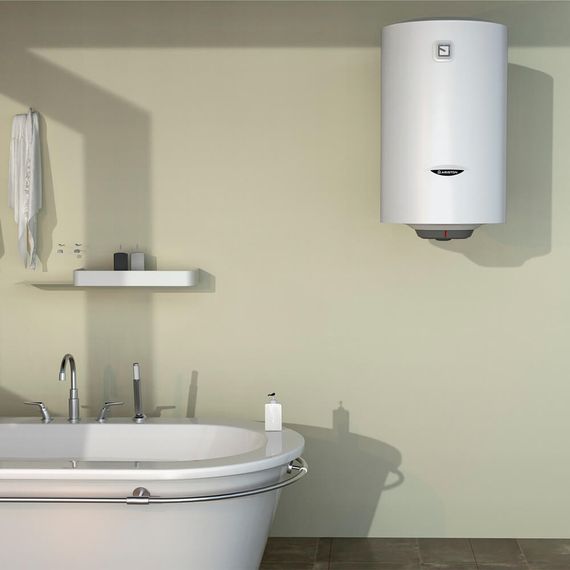 Водонагрівач Ariston PRO1 R 100 V 1.5 К PL DRY 100 л, 1500 Вт, "сухий" ТЕН, вертикальний, циліндричний, білий (3201452) | Зображення 1