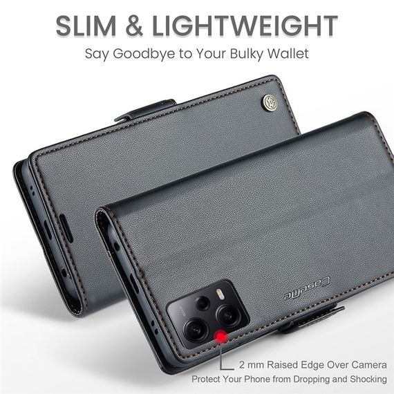 Шкіряний чохол-книжка Retro Case для Xiaomi Redmi Note 12 Pro 5G / Poco X5 Pro колір Чорний | Зображення 4