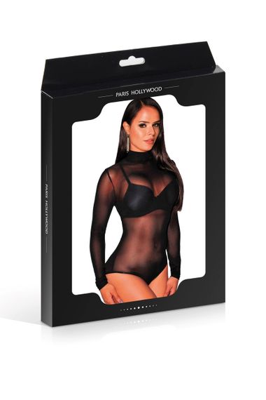 Еротичне чорне боді з довгим рукавом R80303-1 S/M sexstyle | Зображення 1