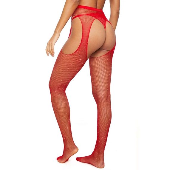 Еротичні колготки з відкритими стегнами Babydoll 44 Червоний 5024 | Зображення 6