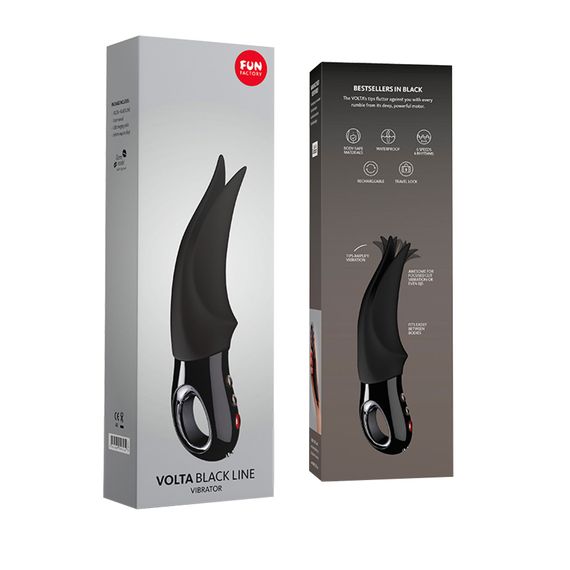 Вібратор для клітора Fun Factory VOLTA black, гнучкий подвійний кінчик | Зображення 8