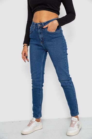 Джинси жіночі Mom-fit стрейч, колір синій, 244R1152 | Зображення 2