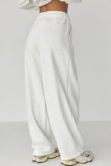 Жіночі теплі спортивні штани - світло-сірий цвет, L (є розміри) | Зображення 1