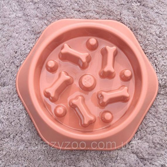 Миска для повільного годування для собак EcoToys пластикова коралова 23.5х4.5 см 6879 | Зображення 1