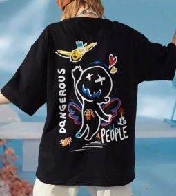 Футболка жіноча з принтом повсякденна XL Чорний