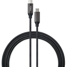 Дата кабель USB Type-C to Type-C 2.0m 100W E-Mark Chip Nylon Vinga (VCPCTC100BK2)