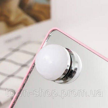 Настольное зеркало для макияжа Cosmetie mirror 360 Rotation Angel с подсветкой. Цвет: розовый | Зображення 2