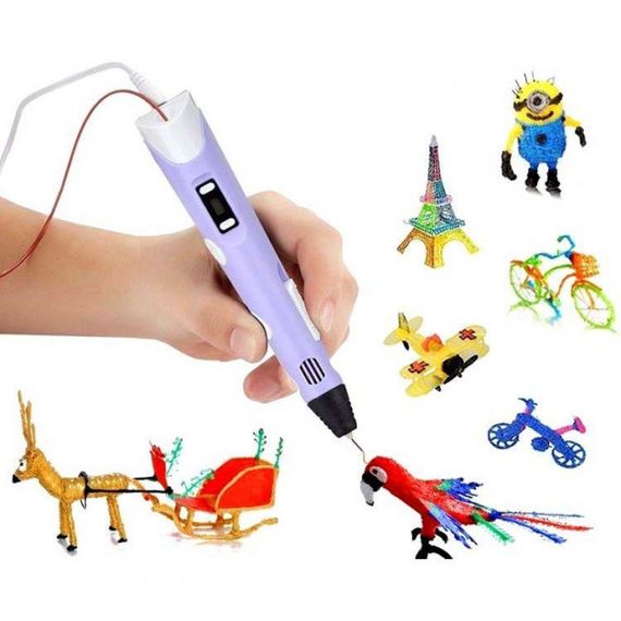 3D ручка Smart 3D Pen 2 c LCD дисплеем, Ручка для объемного рисования, Детская 3д ручка. Цвет: фиолетовый | Зображення 4