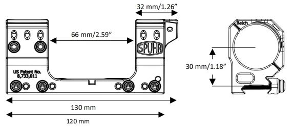 Моноблок Spuhr SP-4901С. d-34 мм. Medium. 9 MIL/30.9 MOA. Picatinny | Зображення 6