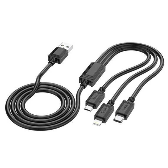 Кабель 3в1 Hoco X74 USB Micro/Lightning/Type-C 2A 1m