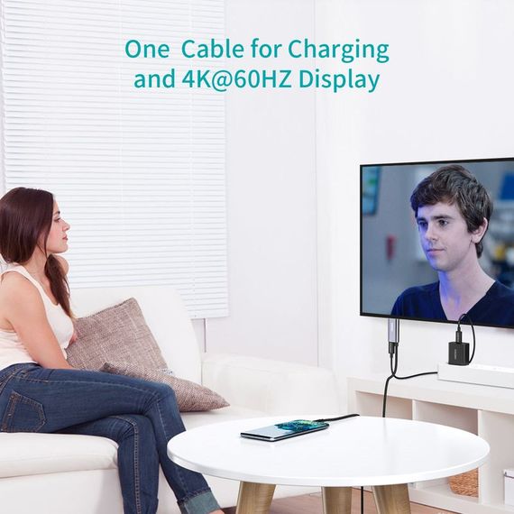 Кабель Choetech XCH-M180GY, USB-C на HDMI, 1.8м | Зображення 2