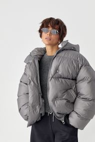 Жіноча тепла куртка оверсайз - сірий цвет, ONE SIZE (є розміри)