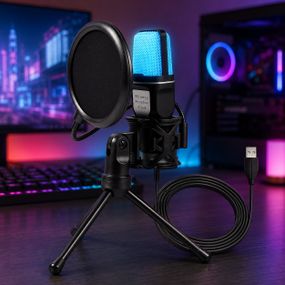 Конденсаторний мікрофон Yanmai SF666R USB з RGB-підсвічуванням