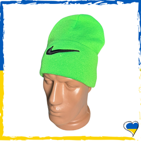 Шапка лаймовая Nike брендовая универсальная, Найк. Шапка мужская, женская, подростковая, детская