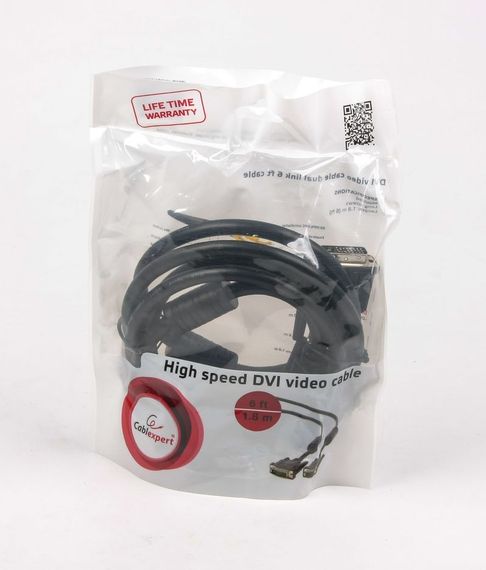 Кабель Cablexpert CC-DVI2-BK-6 DVI відео Dual Link 1,8 м | Зображення 3