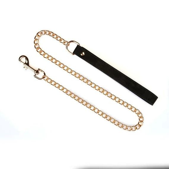 Нашийник з повідцем Liebe Seele Boudoir Amor Collar with Leash Black, три кільця | Зображення 7