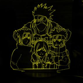 Акриловий світильник-нічник Какаші і Команда 7 жовтий tty-n001965