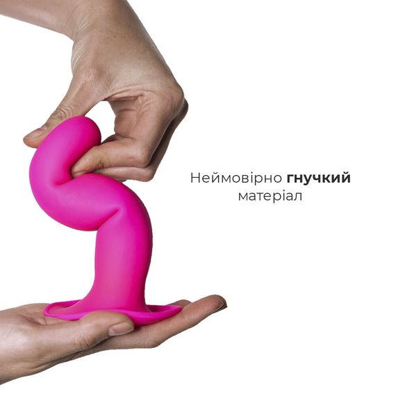 Дилдо з присоскою Adrien Lastic Hitsens 4 Pink, відмінно для страпона, діаметр 3,7см, довжина 17,8см | Зображення 2
