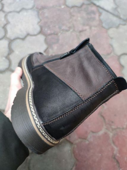 Коричневые ботинки большой размер обуви - 46 размер (30,6 см) | Зображення 1