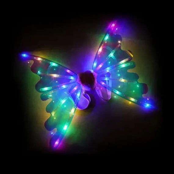 Светодиодные крылья феи-бабочки, двигающиеся с подсветкой и мелодиями на ремешках для девочки Wings of Fairy 848 | Зображення 1