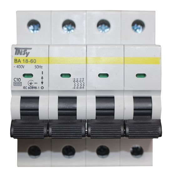 Автоматический выключатель ВА18-60 4Р 10А 6кА х-ка C Ny95504759 | Зображення 1