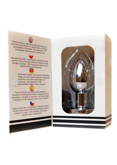 Анальна пробка - Rechargeable Butt Plug Vibrator Silver | Зображення 6