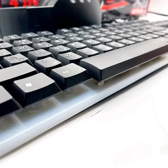 Игровой комплект клавиатура и мышь наушники коврик 4в1 Linmoni TF-400 Kit с RGB подсветкой для геймеров | Зображення 5