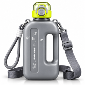 Спортивная бутылка для воды SUMMER 750 мл - многоразовая из эко-пластика BPA-free, герметичная крышка, черный градиент