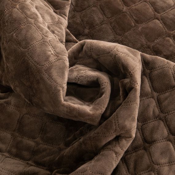 Покрывало двуспальное ТЕП Velour Ромб 4-00516-22404 180х240 см коричневое | Зображення 1