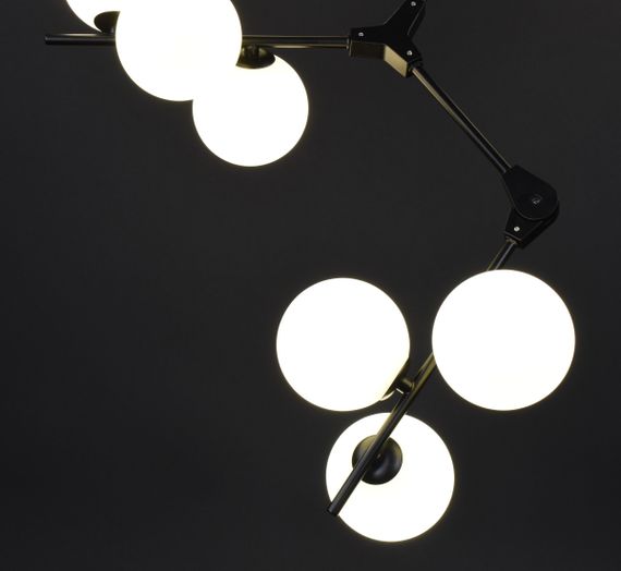 Люстра стельова на 12 лампочок 27911 Чорний 85-140х75х75 см. | Зображення 8