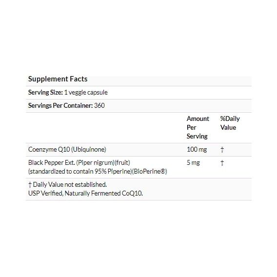 Коензим Doctor's Best High Absorption CoQ10 with BioPerine 100 mg 360 Veg Caps DRB-00405 | Зображення 2