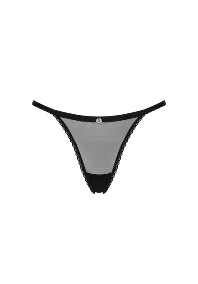 Стрінги в дрібну сіточку з мереживом Celia Noir Obsessive, чорні, XS/S sexstyle | Зображення 6