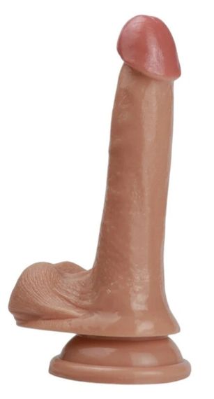 Фалоімітатор OYO YQM-021 з присоскою, реалістичний, гнучкий, бежевий, 21 см Sex Aura | Зображення 2