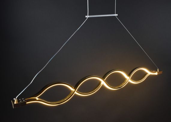 Люстра світлодіодна підвісна LED світильник для квартири на стелю лед 27444 Золото 30-110х6х122 см. | Зображення 1