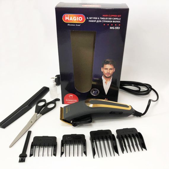 Машинка для стрижки волосся MAGIO MG-593, Професійна електробритва для стрижки волосся домашня | Зображення 7