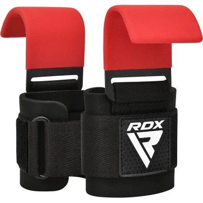 Крюки для тяги на запястья RDX W5 Gym Hook Strap Red Plus (WAN-W5R+) | Зображення 1